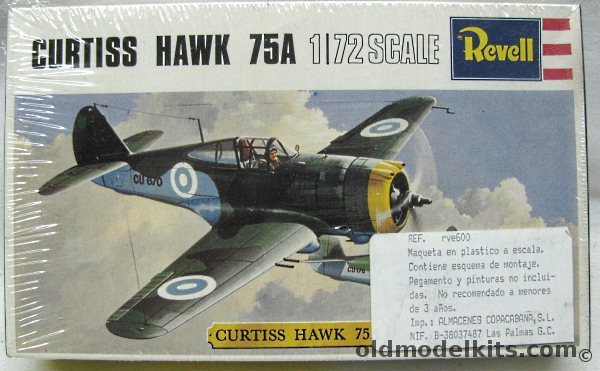 Revell 1/72 Curtiss Hawk 75A  (P-36) - Finnish Air Force - Canary Islands Import, H658 plastic model kit